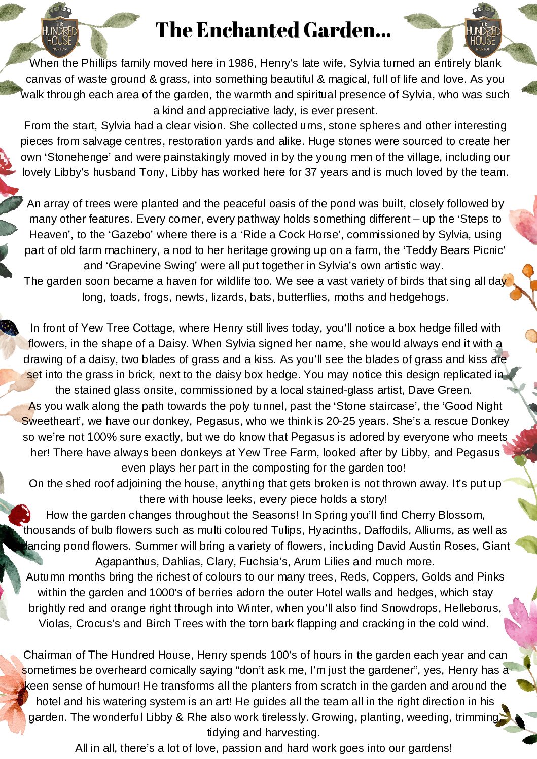 Fact Sheet - The Enchanted Garden